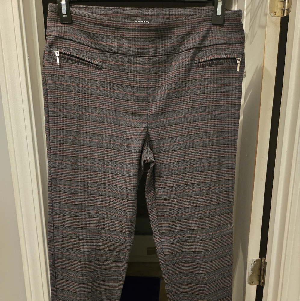 Plaid Trousers with Zipper Details